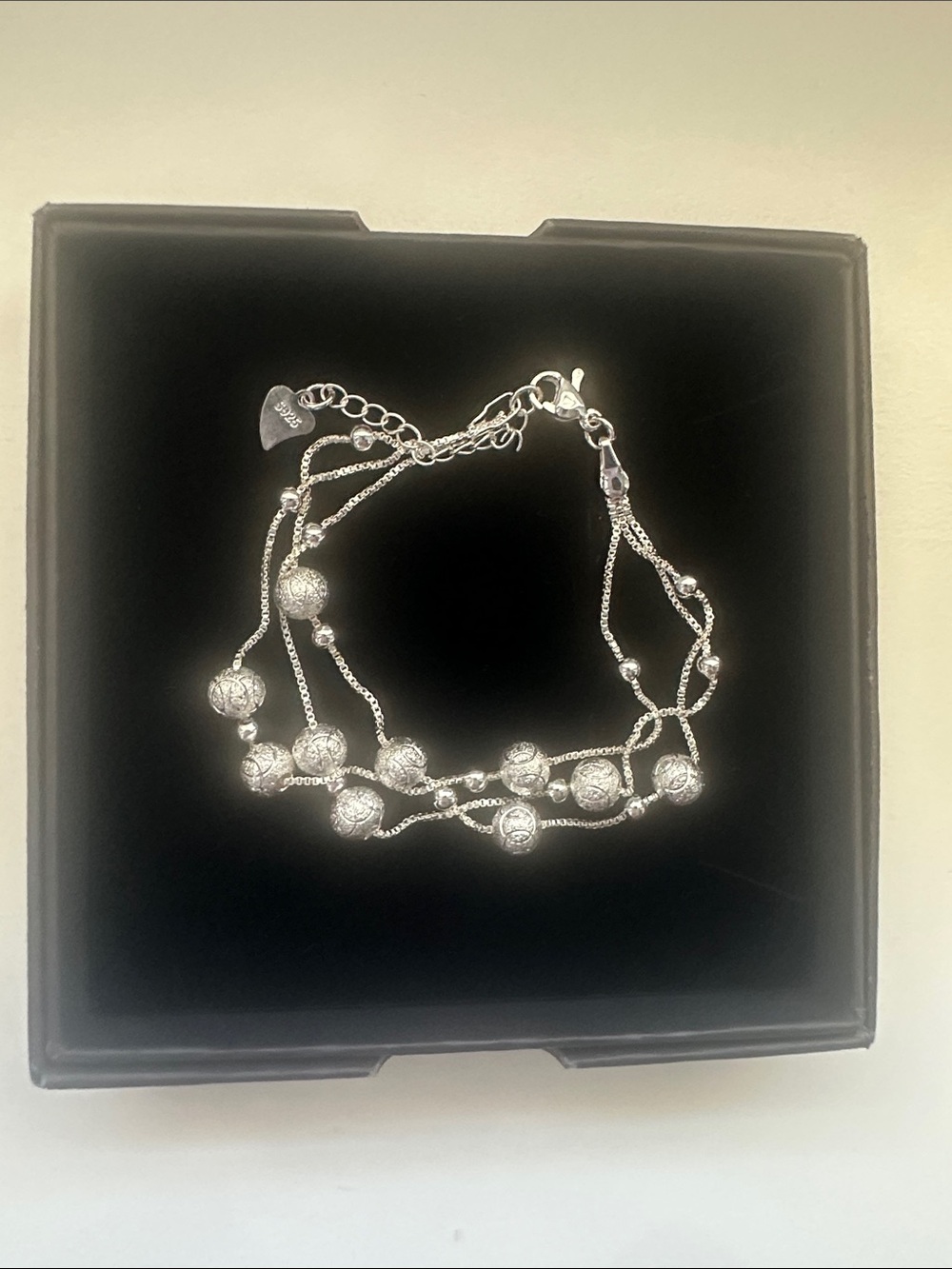 Elegant Silver Bead Multi-Chain Bracelet